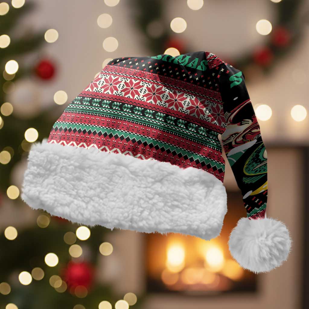Funny Fishmas Bass Christmas Santa Hat Christmas Santa Hat Lights - Wonder Print Shop