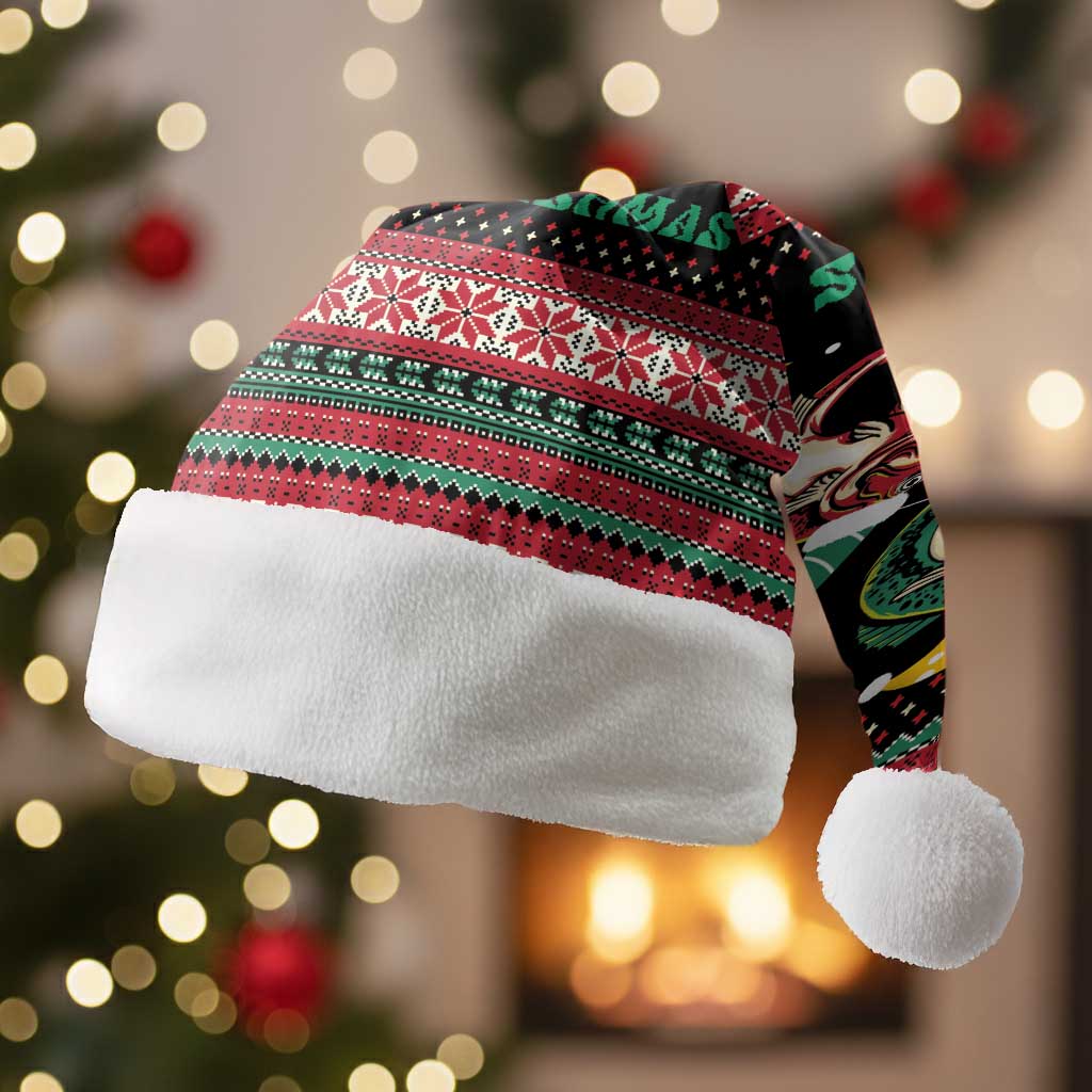 Funny Fishmas Bass Christmas Santa Hat Christmas Santa Hat Lights - Wonder Print Shop