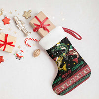 Funny Fishmas Bass Christmas Stocking Christmas Santa Hat Lights - Wonder Print Shop