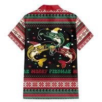 Funny Fishmas Bass Family Matching Mermaid Dress and Hawaiian Shirt Christmas Santa Hat Lights - Wonder Print Shop