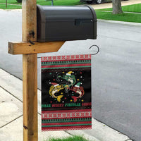 Funny Fishmas Bass Garden Flag Christmas Santa Hat Lights - Wonder Print Shop