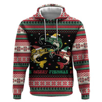 Funny Fishmas Bass Hoodie Christmas Santa Hat Lights - Wonder Print Shop