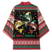 Funny Fishmas Bass Kimono Christmas Santa Hat Lights - Wonder Print Shop