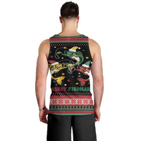 Funny Fishmas Bass Men Tank Top Christmas Santa Hat Lights - Wonder Print Shop