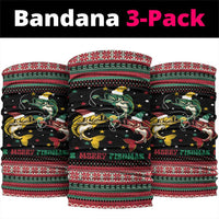 Funny Fishmas Bass Neck Gaiter Christmas Santa Hat Lights - Wonder Print Shop