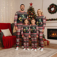 Funny Fishmas Bass Christmas Pajama Set Christmas Santa Hat Lights - Wonder Print Shop