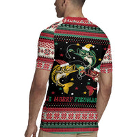 Funny Fishmas Bass Rugby Jersey Christmas Santa Hat Lights - Wonder Print Shop