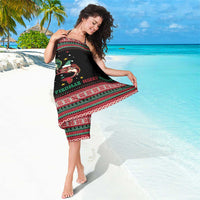 Funny Fishmas Bass Sarong Christmas Santa Hat Lights - Wonder Print Shop