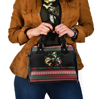 Funny Fishmas Bass Shoulder Handbag Christmas Santa Hat Lights - Wonder Print Shop