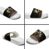Funny Fishmas Bass Slide Sandals Christmas Santa Hat Lights - Wonder Print Shop
