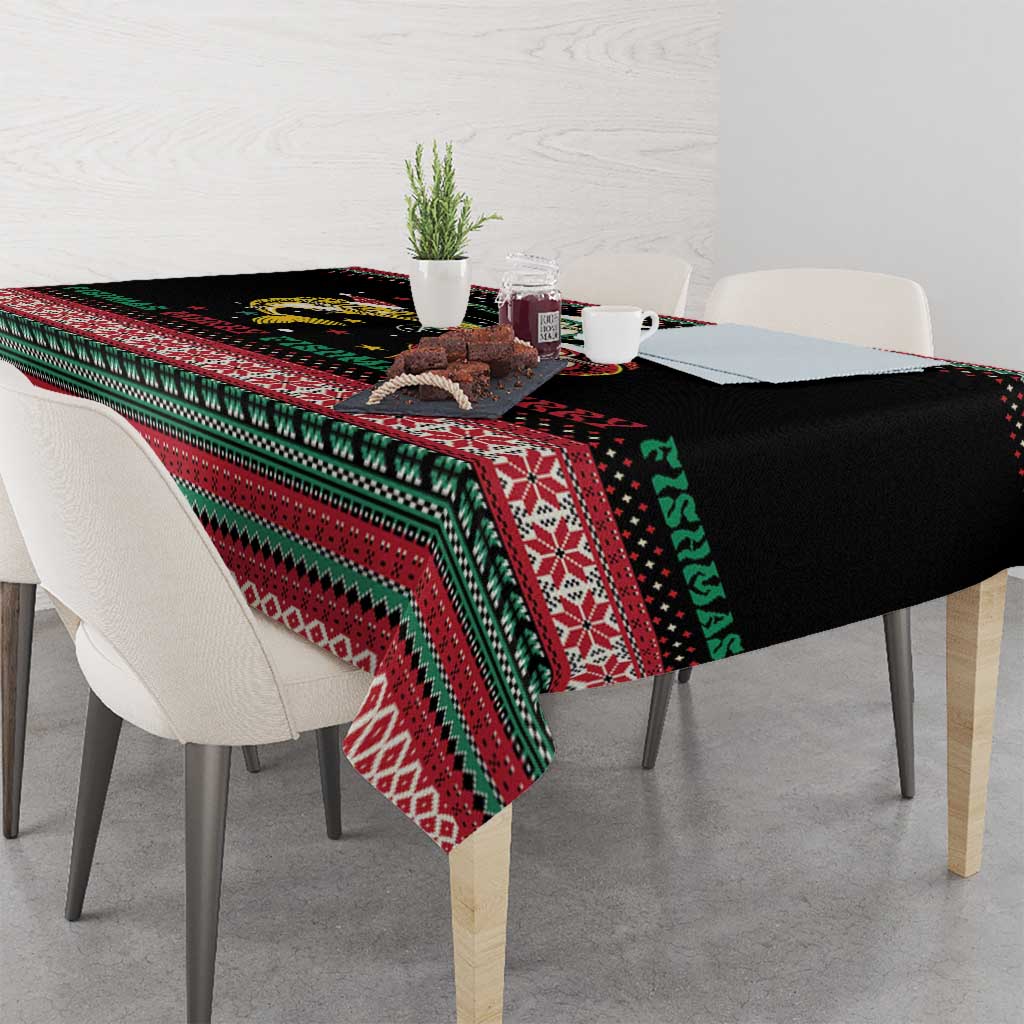 Funny Fishmas Bass Tablecloth Christmas Santa Hat Lights - Wonder Print Shop