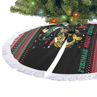 Funny Fishmas Bass Tree Skirt Christmas Santa Hat Lights - Wonder Print Shop