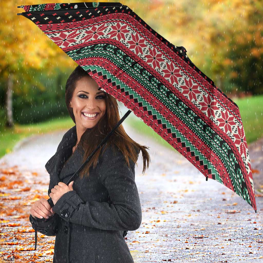 Funny Fishmas Bass Umbrella Christmas Santa Hat Lights - Wonder Print Shop