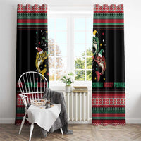 Funny Fishmas Bass Window Curtain Christmas Santa Hat Lights - Wonder Print Shop