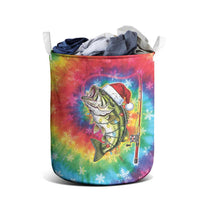 Funny Fishmas Bass Laundry Basket Merry Fishmas Tie-dye Christmas Vibes - Wonder Print Shop