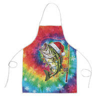 Funny Fishmas Bass Apron Merry Fishmas Tie-dye Christmas Vibes - Wonder Print Shop