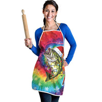 Funny Fishmas Bass Apron Merry Fishmas Tie-dye Christmas Vibes - Wonder Print Shop