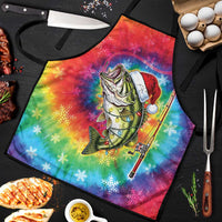 Funny Fishmas Bass Apron Merry Fishmas Tie-dye Christmas Vibes - Wonder Print Shop
