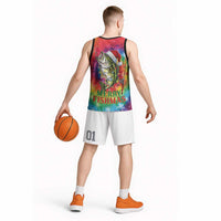 Funny Fishmas Bass Basketball Jersey Merry Fishmas Tie-dye Christmas Vibes - Wonder Print Shop