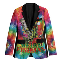 Funny Fishmas Bass Blazer Merry Fishmas Tie-dye Christmas Vibes - Wonder Print Shop