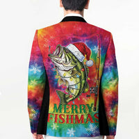 Funny Fishmas Bass Blazer Merry Fishmas Tie-dye Christmas Vibes - Wonder Print Shop