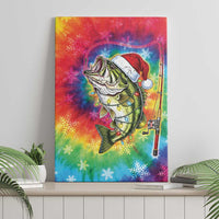 Funny Fishmas Bass Canvas Wall Art Merry Fishmas Tie-dye Christmas Vibes - Wonder Print Shop