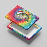 Funny Fishmas Bass Canvas Wall Art Merry Fishmas Tie-dye Christmas Vibes - Wonder Print Shop