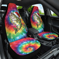 Funny Fishmas Bass Car Seat Cover Merry Fishmas Tie-dye Christmas Vibes - Wonder Print Shop