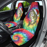 Funny Fishmas Bass Car Seat Cover Merry Fishmas Tie-dye Christmas Vibes - Wonder Print Shop