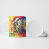 Funny Fishmas Bass Ceramic Mug Merry Fishmas Tie-dye Christmas Vibes - Wonder Print Shop