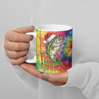 Funny Fishmas Bass Ceramic Mug Merry Fishmas Tie-dye Christmas Vibes - Wonder Print Shop