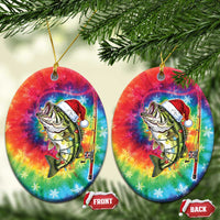 Funny Fishmas Bass Ceramic Ornament Merry Fishmas Tie-dye Christmas Vibes - Wonder Print Shop