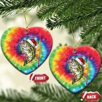 Funny Fishmas Bass Ceramic Ornament Merry Fishmas Tie-dye Christmas Vibes - Wonder Print Shop