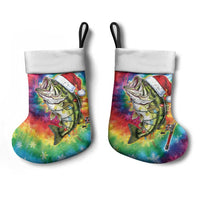 Funny Fishmas Bass Christmas Stocking Merry Fishmas Tie-dye Christmas Vibes - Wonder Print Shop