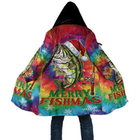 Funny Fishmas Bass Cloak Merry Fishmas Tie-dye Christmas Vibes - Wonder Print Shop
