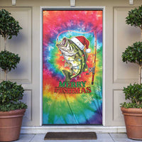 Funny Fishmas Bass Door Cover Merry Fishmas Tie-dye Christmas Vibes - Wonder Print Shop