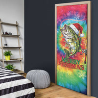Funny Fishmas Bass Door Cover Merry Fishmas Tie-dye Christmas Vibes - Wonder Print Shop