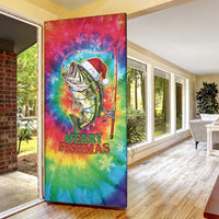 Funny Fishmas Bass Door Cover Merry Fishmas Tie-dye Christmas Vibes - Wonder Print Shop