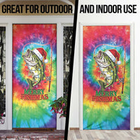 Funny Fishmas Bass Door Cover Merry Fishmas Tie-dye Christmas Vibes - Wonder Print Shop
