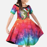 Funny Fishmas Bass Family Matching Mermaid Dress and Hawaiian Shirt Merry Fishmas Tie-dye Christmas Vibes - Wonder Print Shop