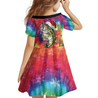 Funny Fishmas Bass Family Matching Mermaid Dress and Hawaiian Shirt Merry Fishmas Tie-dye Christmas Vibes - Wonder Print Shop