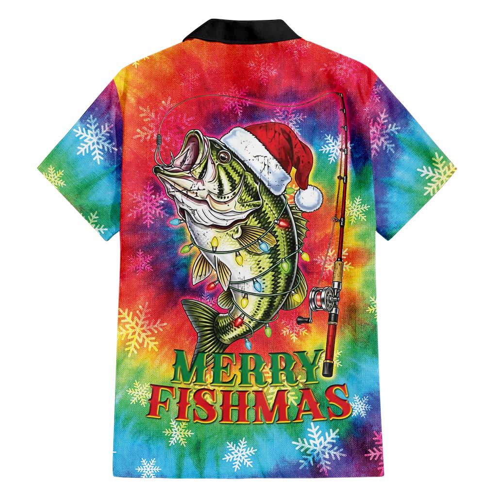 Funny Fishmas Bass Family Matching Mermaid Dress and Hawaiian Shirt Merry Fishmas Tie-dye Christmas Vibes - Wonder Print Shop