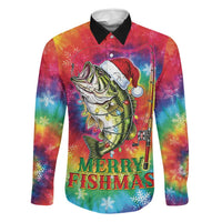 Funny Fishmas Bass Family Matching Mermaid Dress and Hawaiian Shirt Merry Fishmas Tie-dye Christmas Vibes - Wonder Print Shop