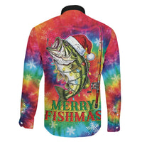 Funny Fishmas Bass Family Matching Mermaid Dress and Hawaiian Shirt Merry Fishmas Tie-dye Christmas Vibes - Wonder Print Shop
