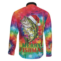 Funny Fishmas Bass Family Matching Off Shoulder Short Dress and Hawaiian Shirt Merry Fishmas Tie-dye Christmas Vibes - Wonder Print Shop