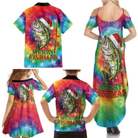 Funny Fishmas Bass Family Matching Summer Maxi Dress and Hawaiian Shirt Merry Fishmas Tie-dye Christmas Vibes - Wonder Print Shop