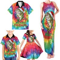 Funny Fishmas Bass Family Matching Tank Maxi Dress and Hawaiian Shirt Merry Fishmas Tie-dye Christmas Vibes - Wonder Print Shop
