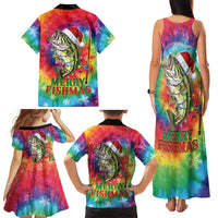 Funny Fishmas Bass Family Matching Tank Maxi Dress and Hawaiian Shirt Merry Fishmas Tie-dye Christmas Vibes - Wonder Print Shop