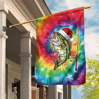 Funny Fishmas Bass Garden Flag Merry Fishmas Tie-dye Christmas Vibes - Wonder Print Shop