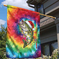 Funny Fishmas Bass Garden Flag Merry Fishmas Tie-dye Christmas Vibes - Wonder Print Shop